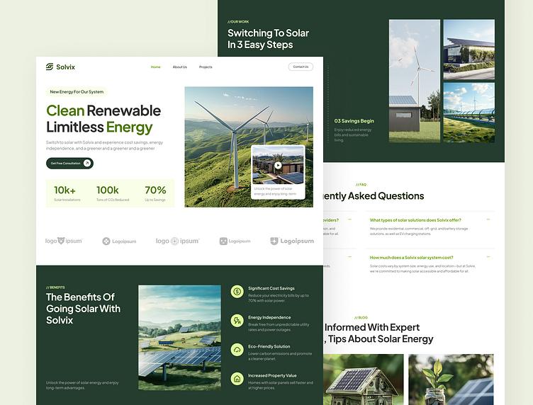 Solvix Homepage – Solar Panel <b>Website</b> UI Figma by Ahmad S. Afandi ...