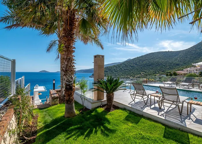 Beachfront White Villa With Private Swimming Pool Kalkan